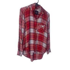 Red American Eagle boyfriend fit lightweight size Medium Flannel